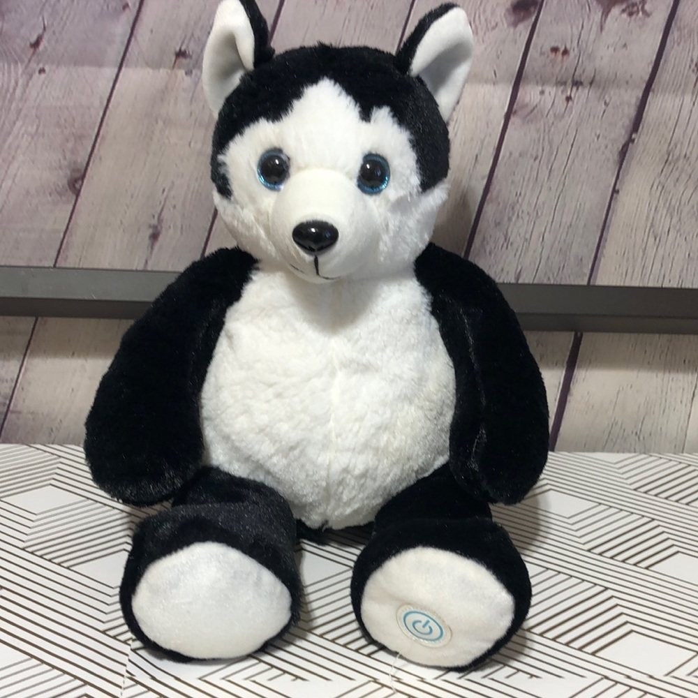 Husky plush white and black heath touch